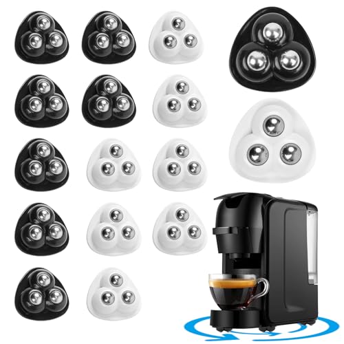 16 Stück Möbelrollen Klein Kugelrollen, 360 Grad Drehung Selbstklebendes Starkes Rollenrad für Möbel, Mini Geräuschlos Kugelrollen, Universal 360 Moving Wheels, für Küchengeräte, Tragfähigkeit 100kg von ROTKUSZ
