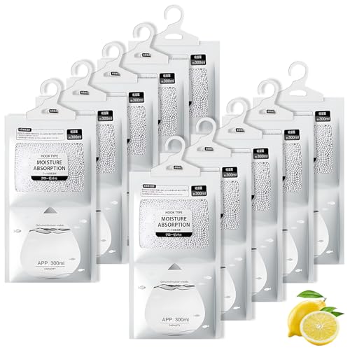 Hängender Entfeuchtungsbeutel 10 Pack, Luftentfeuchter Schrank, Feuchtigkeitsentferner Absorber for für Keller, Schlafzimmer, Waschräume, Beseitigen unangenehme Gerüche von ROTKUSZ