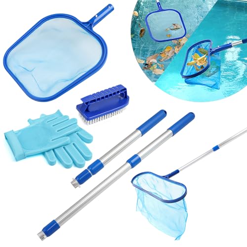 ROTKUSZ Pool Kescher, Teichkescher mit 40-93 cm Teleskopstange, 5PCS Bodenkescher Pool Set, Kescher Teich Feinmaschig, Tief Kescher Pool Skimmer Netz, Pool Zubehör Reinigung, Pool Reinigungsset ROTKUSZ Pool Kescher, Teichkescher mit 40-93 cm Teleskopstange, 5PCS Bodenkescher Pool Set, Kescher Teich Feinmaschig, Tief Kescher Pool Skimmer Netz, Pool Zubehör Reinigung, Pool Reinigungsset von ROTKUSZ
