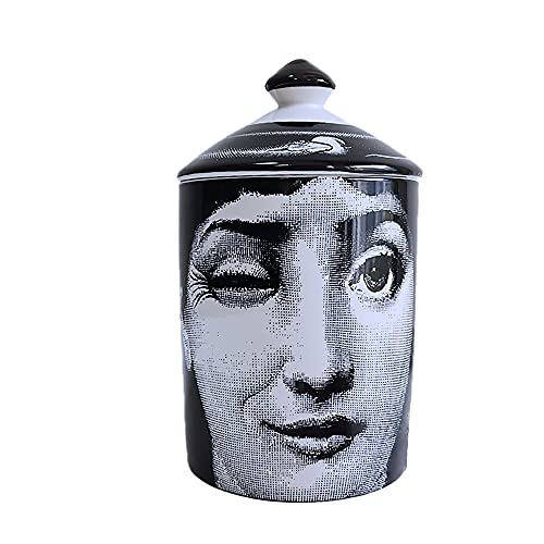 ROTOOY Lina Cavalieri Keramik Aromatherapie Kerzenglas Fornase Stifthalter Schönheit Keramik Vorratsglas Mini Vase Kerzenhalter Tablett Home Dekorative Flaschen Deko Gläser (C17) von ROTOOY