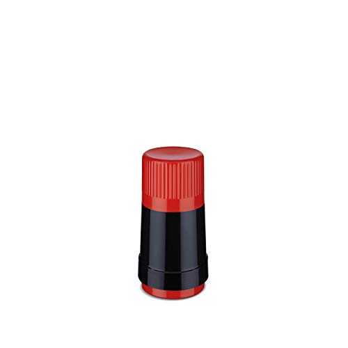 ROTPUNKT Isolierflasche 40 MAX 0,25 l | Zweifunktions-Drehverschluss | BPA Frei - gesundes Trinken | Made in Germany | Warm + Kalthaltung | Glaseinsatz | black/electric cardinal von ROTPUNKT