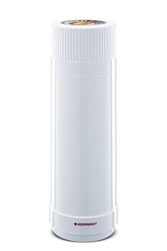 ROTPUNKT Isolierflasche 40 MAX I für heiße u. kalte Getränke I langanhaltender Geschmack - Glaseinsatz I 24 Std heiß 36 Std kalt I BPA frei (Polar, 0,75 l) von ROTPUNKT