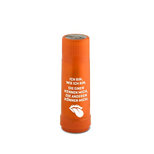 ROTPUNKT Isolierflasche 40 MAX Motto Ich Bin, wie ich Bin | BPA-frei - gesundes Trinken | Made in Germany | Warm + Kalthaltung (Glossy orange, 500 ml) von ROTPUNKT