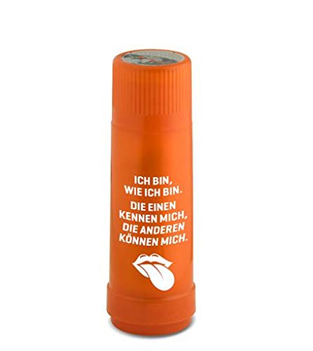 ROTPUNKT Isolierflasche 40 MAX Motto Ich Bin, wie ich Bin | BPA-frei - gesundes Trinken | Made in Germany | Warm + Kalthaltung (Glossy orange, 750 ml) von ROTPUNKT