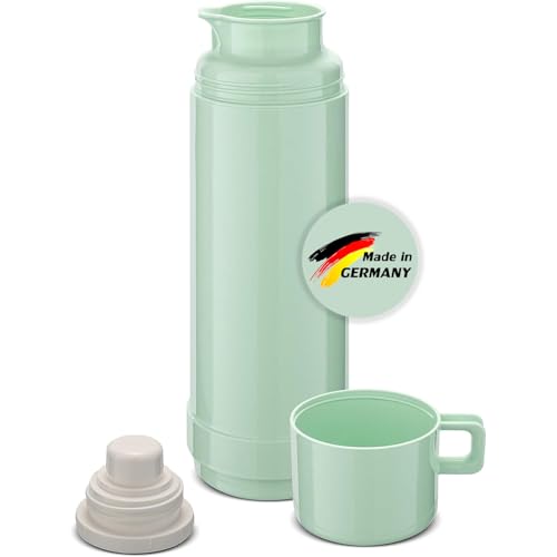 ROTPUNKT Isolierflasche 60 Jesper 0,75 l | Zweifunktions-Drehverschluss | BPA Frei- gesundes Trinken | Made in Germany | Warm + Kalthaltung | Glaseinsatz | Pistacchio Cream von ROTPUNKT