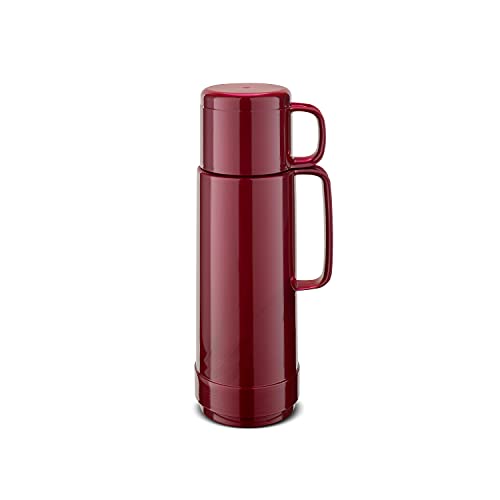 ROTPUNKT Isolierflasche 80 ANDREAS 0,75 l | Zweifunktions-Drehverschluss | BPA Frei - gesundes Trinken | Made in Germany | Warm + Kalthaltung | Glaseinsatz | shiny burgund von ROTPUNKT