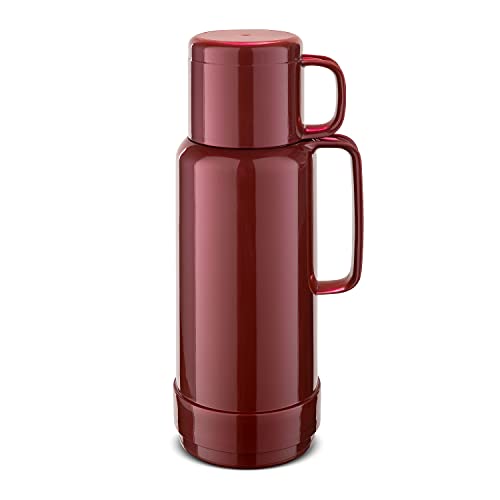 ROTPUNKT Isolierflasche 80 ANDREAS 1,0 l | Zweifunktions-Drehverschluss | BPA Frei - gesundes Trinken | Made in Germany | Warm + Kalthaltung | Glaseinsatz | shiny burgund von ROTPUNKT