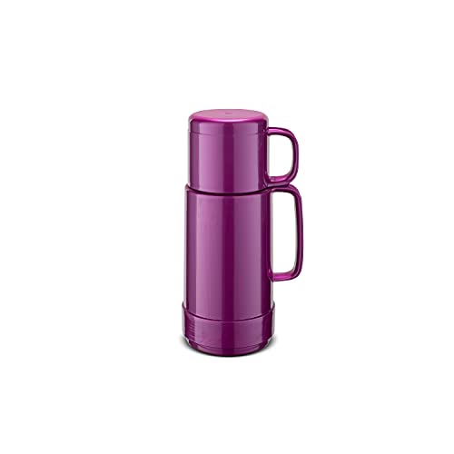 ROTPUNKT Isolierflasche 80 ANDREAS 0,25 l | Zweifunktions-Drehverschluss | BPA Frei- gesundes trinken | Made in Germany | Warm + Kalthaltung | Glaseinsatz | shiny grape von ROTPUNKT