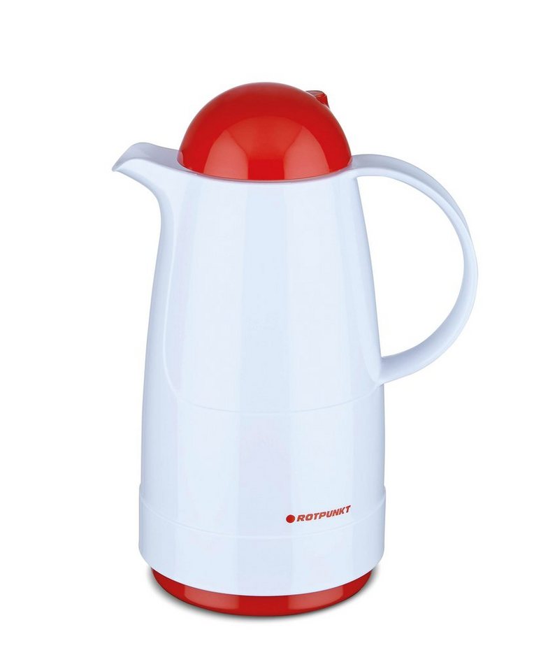 ROTPUNKT Isolierkanne 0,5 ltr. hochwertig I Glaseinsatz I BPA Frei I 24 Std warm 36 std kalt, 0,5 l, (Kaffeekanne I Teekanne, 200 polar/cardinal), Glaskolben aus doppelwandigem Rosalin-Glas von ROTPUNKT