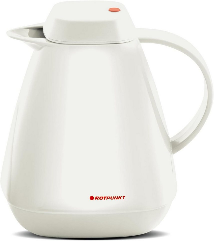 ROTPUNKT Isolierkanne 1,0 Liter 650 Glaseinsatz I hochwertig I Thermokanne I 24 Std heiß, (Kaffeekanne I Teekanne), robust und auslaufsicher von ROTPUNKT