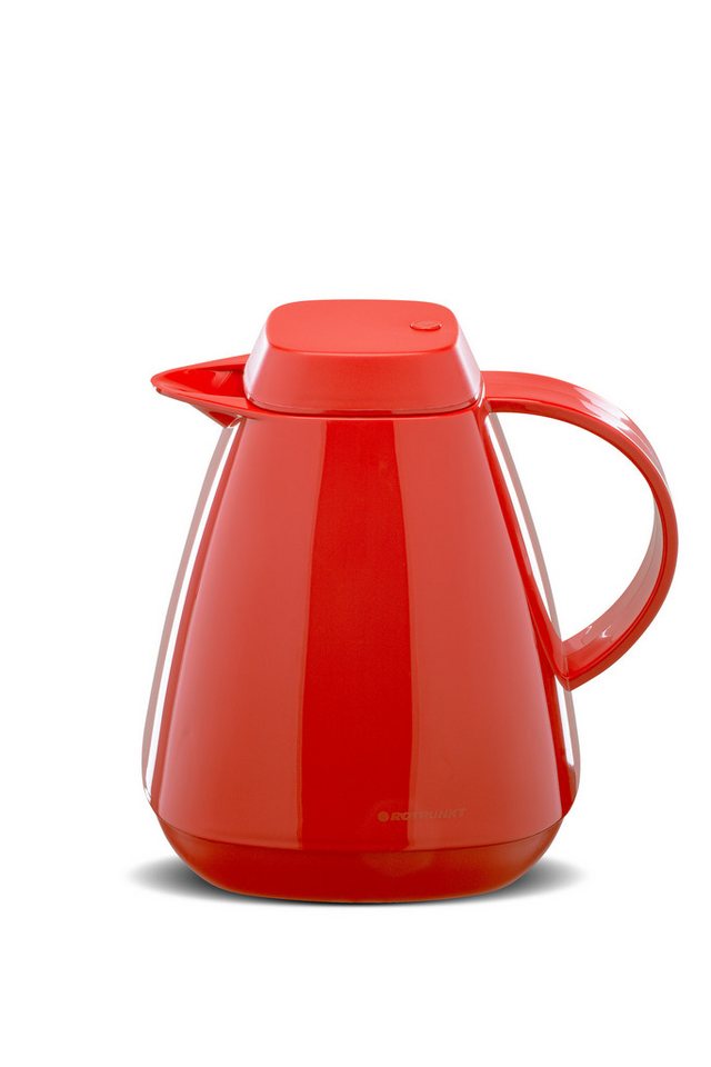 ROTPUNKT Isolierkanne 1,0 Liter 650 Glaseinsatz I hochwertig I Thermokanne I 24 Std heiß, (Kaffeekanne I Teekanne), robust und auslaufsicher von ROTPUNKT