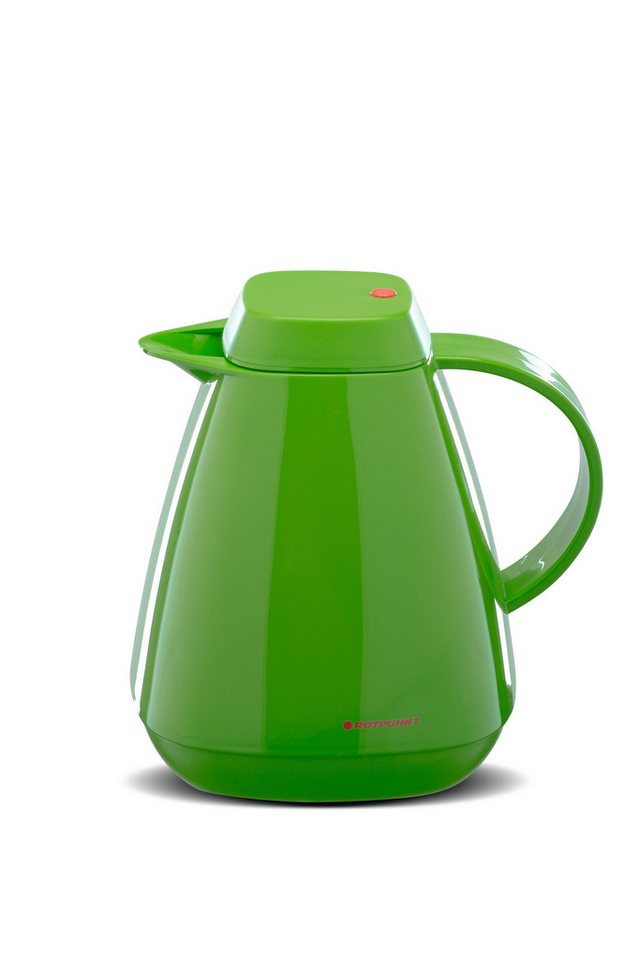 ROTPUNKT Isolierkanne 1,0 Liter 650 Glaseinsatz I hochwertig I Thermokanne I 24 Std heiß, (Kaffeekanne I Teekanne), robust und auslaufsicher von ROTPUNKT