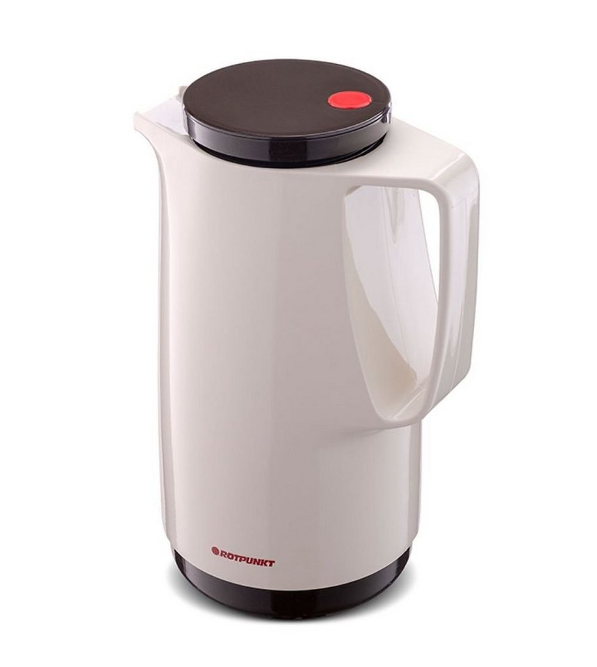 ROTPUNKT Isolierkanne 1,0 Liter Glaseinsatz I hochwertig I langlebig Ivoller Geschmack 760, 1 l, (Latte Macchiato), Glaskolben aus doppelwandigem Rosalin-Glas von ROTPUNKT