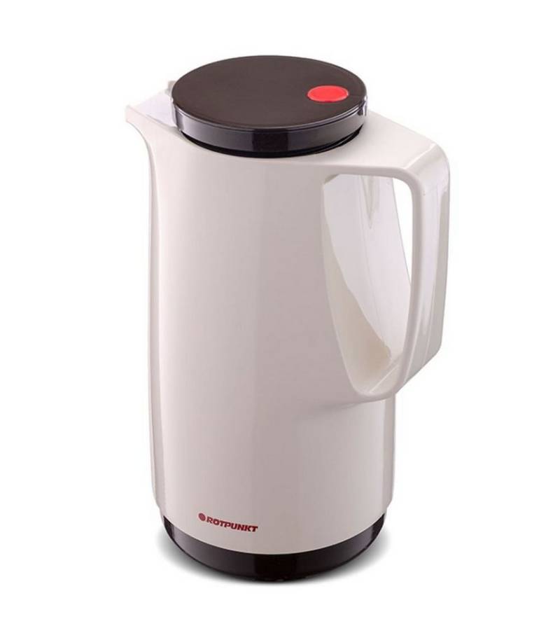 ROTPUNKT Isolierkanne 1,0 Liter Glaseinsatz I hochwertig I langlebig Ivoller Geschmack 760, 1 l, (Latte Macchiato), Glaskolben aus doppelwandigem Rosalin-Glas von ROTPUNKT