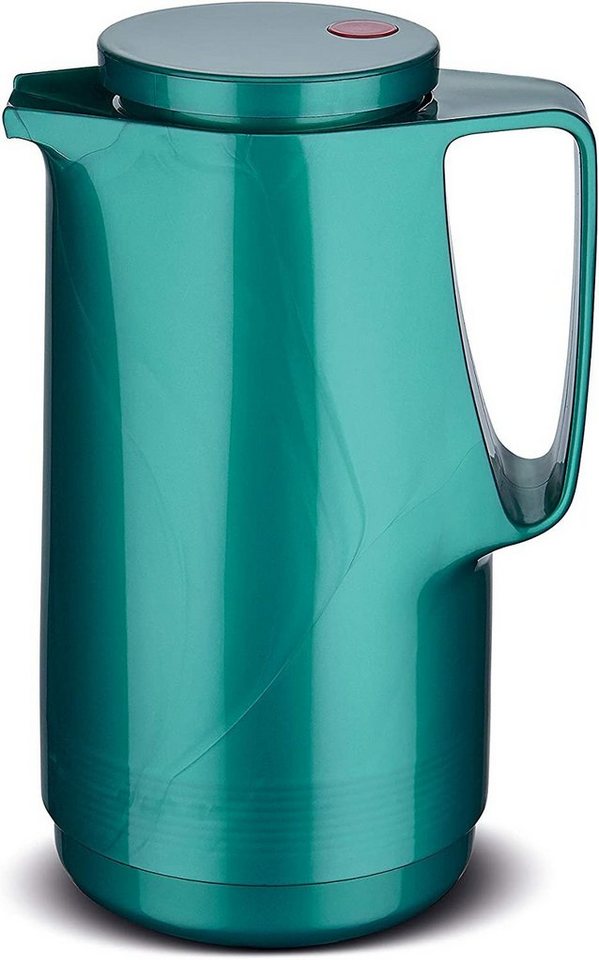 ROTPUNKT Isolierkanne 1,0 Liter Glaseinsatz I hochwertig I langlebig Ivoller Geschmack 760, 1 l, (shiny hummingbird), Glaskolben aus doppelwandigem Rosalin-Glas von ROTPUNKT