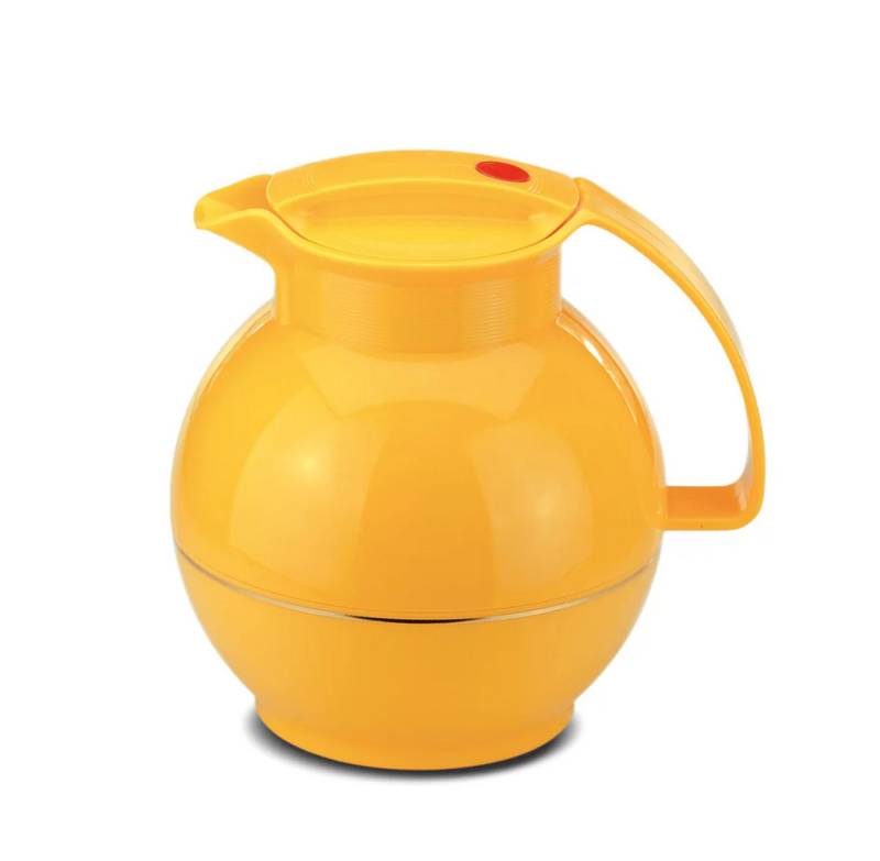 ROTPUNKT Isolierkanne 1,0 Liter I Glaseinsatz I hochwertig I Kugelkanne I große Öffnung, 1 l, (360) Kaffeekanne I Teekanne), Glaskolben aus doppelwandigem Rosalin-Glas von ROTPUNKT