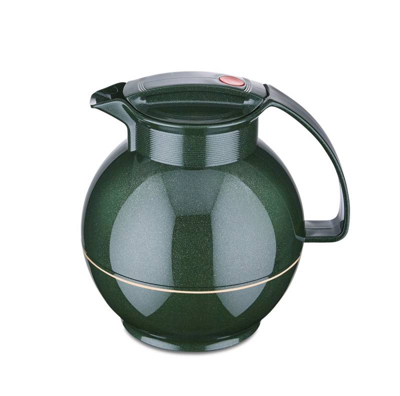 ROTPUNKT Isolierkanne 1,0 Liter I Glaseinsatz I hochwertig I Kugelkanne I große Öffnung, 1 l, (360) Kaffeekanne I Teekanne, sparkling green), Glaskolben aus doppelwandigem Rosalin-Glas von ROTPUNKT