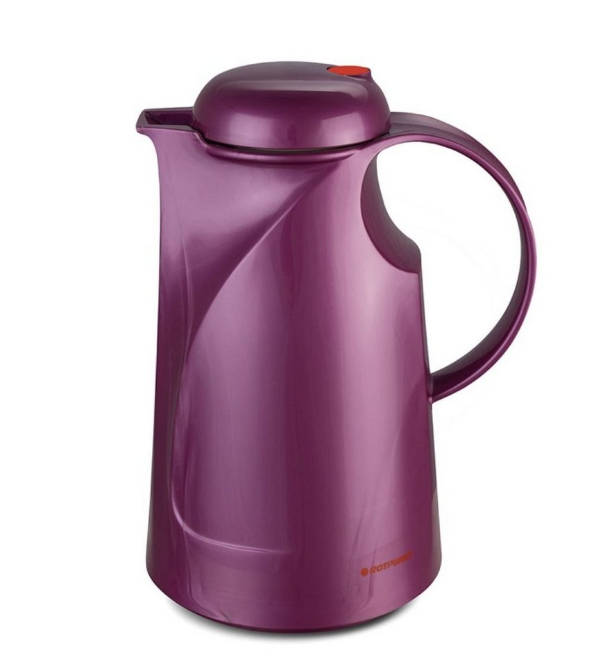 ROTPUNKT Isolierkanne 1,0 ltr. hochwertig I Glaseinsatz I BPA Frei I 24 Std warm 36 std kalt, 1 l, (Kaffeekanne I Teekanne), Glaskolben aus doppelwandigem Rosalin-Glas von ROTPUNKT