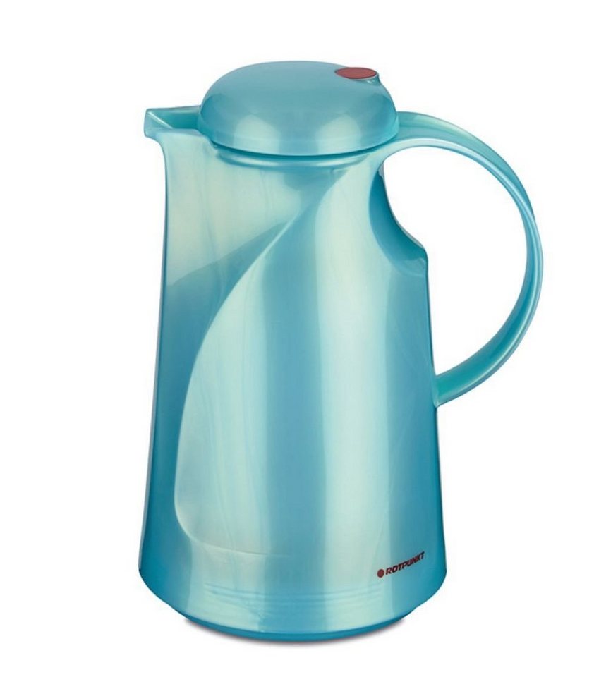 ROTPUNKT Isolierkanne 1,0 ltr. hochwertig I Glaseinsatz I BPA Frei I 24 Std warm 36 std kalt, 1 l, (Kaffeekanne I Teekanne), Glaskolben aus doppelwandigem Rosalin-Glas von ROTPUNKT