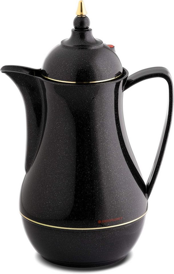 ROTPUNKT Isolierkanne 1,0 ltr. hochwertig I Glaseinsatz I Thermo I 24 std warm 36 Std kalt, 1 l, (Kaffeekanne I Teekanne), Glaskolben aus doppelwandigem Rosalin-Glas von ROTPUNKT