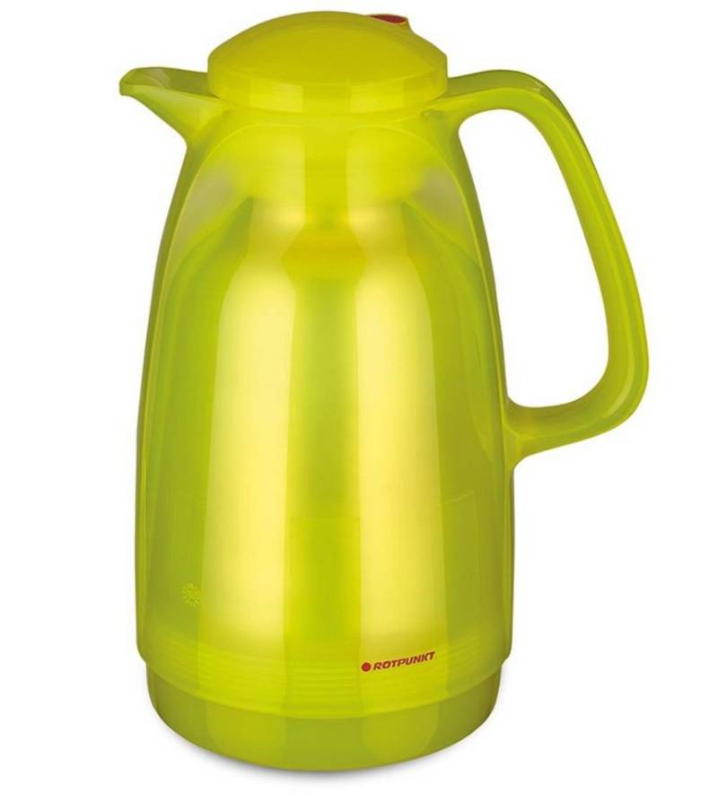 ROTPUNKT Isolierkanne 1,5 Liter 227 Glaseinsatz I hochwertig I langlebig I voller Geschmack, 1.5 l, (Kaffeekanne I Teekanne, glossy canary), Glaskolben aus doppelwandigem Rosalin-Glas von ROTPUNKT