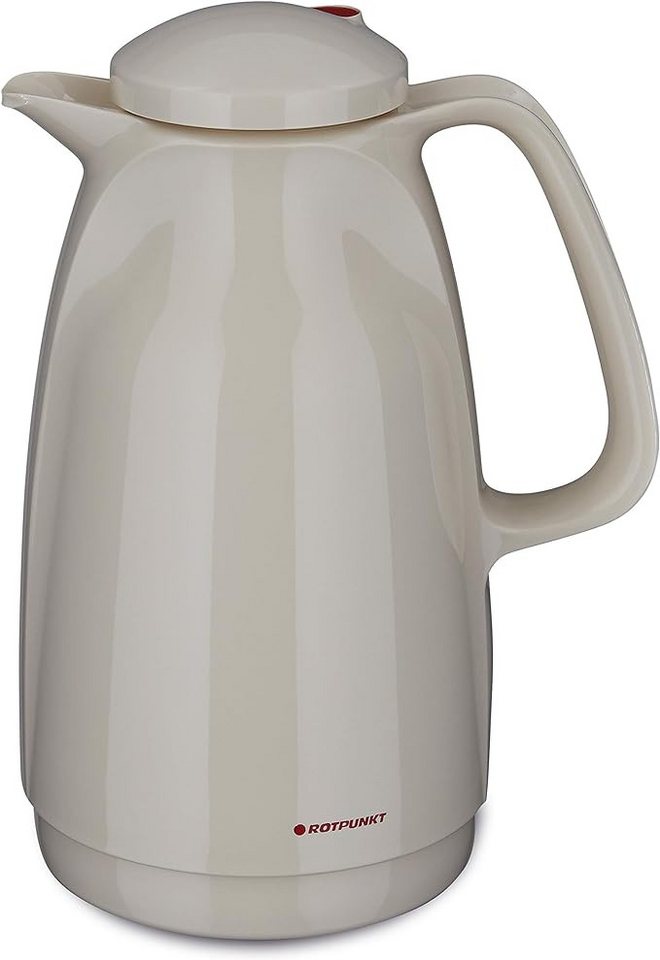 ROTPUNKT Isolierkanne 1,5 Liter Glaseinsatz I hochwertig I langlebig I 24 Std heiß, 1.5 l, (Kaffeekanne I Teekanne), Glaskolben aus doppelwandigem Rosalin-Glas von ROTPUNKT