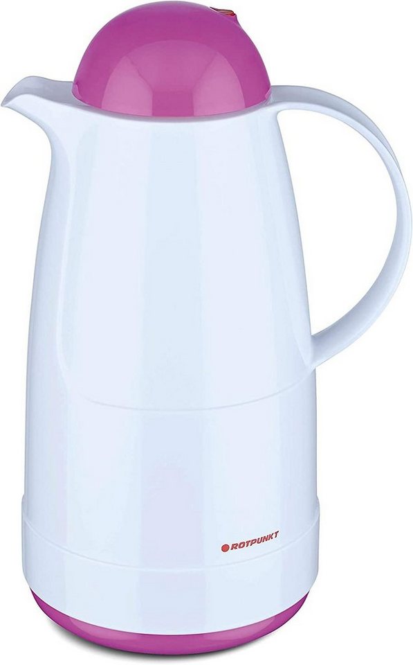 ROTPUNKT Isolierkanne 1,5 ltr. hochwertig I Glaseinsatz I BPA Frei I 24 Std warm 36 std kalt, 1.5 l, (Kaffeekanne I Teekanne, polar/bottlepop), Glaskolben aus doppelwandigem Rosalin-Glas von ROTPUNKT