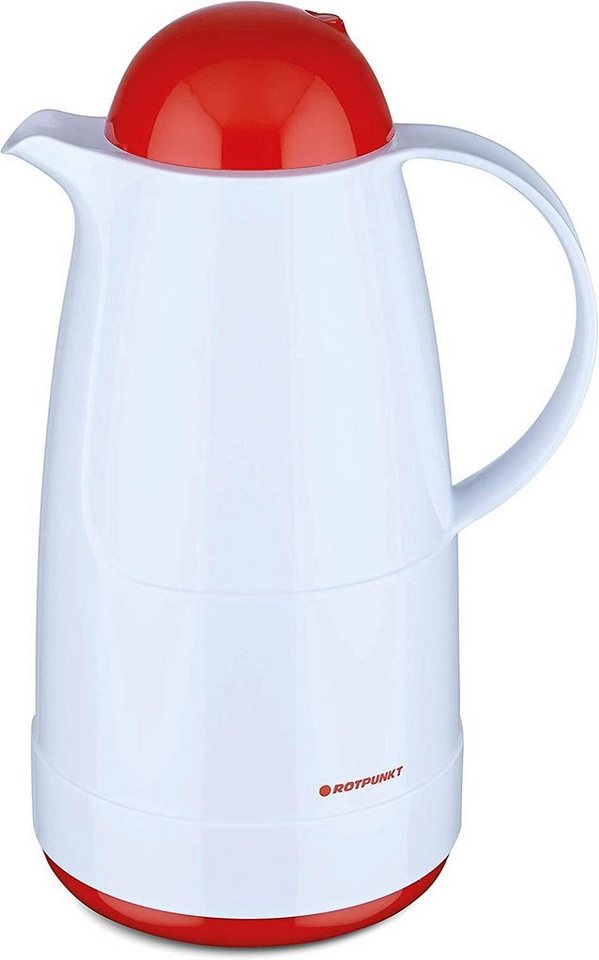 ROTPUNKT Isolierkanne 1,5 ltr. hochwertig I Glaseinsatz I BPA Frei I 24 Std warm 36 std kalt, 1.5 l, (Kaffeekanne I Teekanne, polar/cardinal), Glaskolben aus doppelwandigem Rosalin-Glas von ROTPUNKT