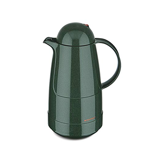 ROTPUNKT Isolierkanne 210 Christine 1,0 l | Zweifunktions-Drehverschluss | BPA-frei - gesundes Trinken | Made in Germany | Warm + Kalthaltung | Glaseinsatz | Sparkling Green von ROTPUNKT