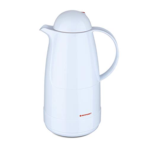 ROTPUNKT Isolierkanne 215 Christine 1,5 l | Zweifunktions-Drehverschluss | BPA Frei- gesundes Trinken | Made in Germany | Warm + Kalthaltung | Glaseinsatz (Polar) von ROTPUNKT