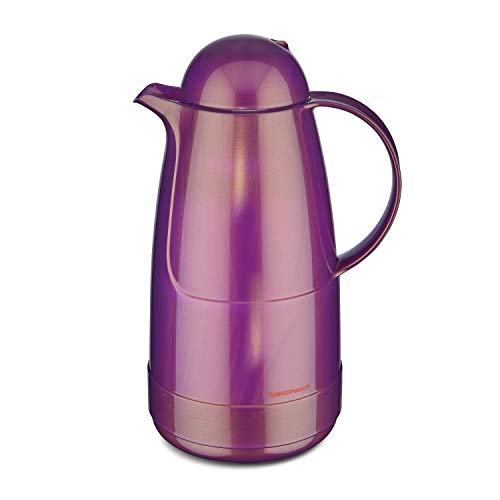 ROTPUNKT Isolierkanne 215 Christine 1,5 l | Zweifunktions-Drehverschluss | BPA Frei- gesundes Trinken | Made in Germany | Warm + Kalthaltung | Glaseinsatz | Shiny Amethyst von ROTPUNKT