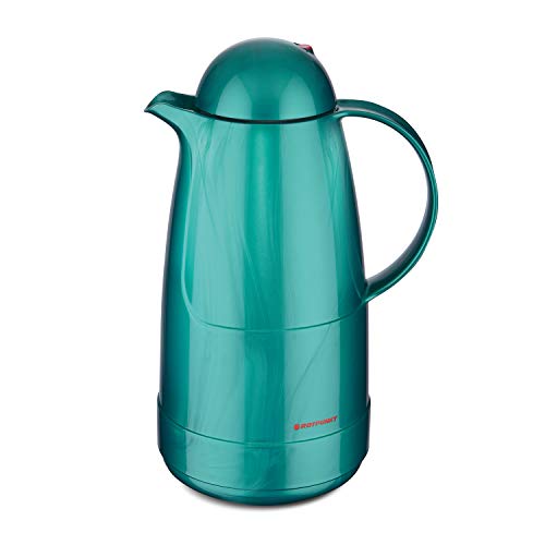 ROTPUNKT Isolierkanne 215 Christine 1,5 l | Zweifunktions-Drehverschluss | BPA Frei- gesundes Trinken | Made in Germany | Warm + Kalthaltung | Glaseinsatz | Shiny Hummingbird von ROTPUNKT