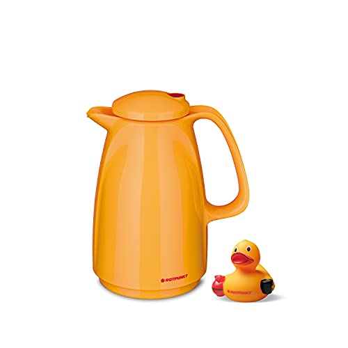 ROTPUNKT Isolierkanne 225 Bella 0,5 l | Zweifunktions-Drehverschluss | BPA-frei - gesundes Trinken | Made in Germany | Warm + Kalthaltung | Glaseinsatz (rubberduck) von ROTPUNKT