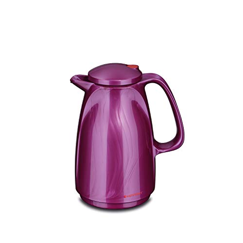 ROTPUNKT Isolierkanne 225 Bella 0,5 l | Zweifunktions-Drehverschluss | BPA-frei - gesundes Trinken | Made in Germany | Warm + Kalthaltung | Glaseinsatz | Shiny Grape von ROTPUNKT