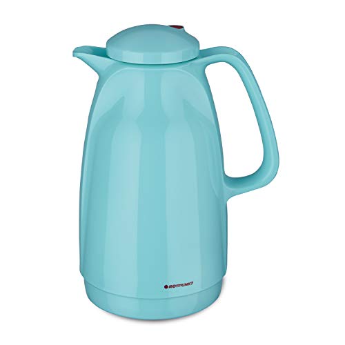 ROTPUNKT Isolierkanne 227 Bella 1,5 l | Zweifunktions-Drehverschluss | BPA-frei - gesundes Trinken | Made in Germany | Warm + Kalthaltung | Glaseinsatz | Fresh Mint von ROTPUNKT