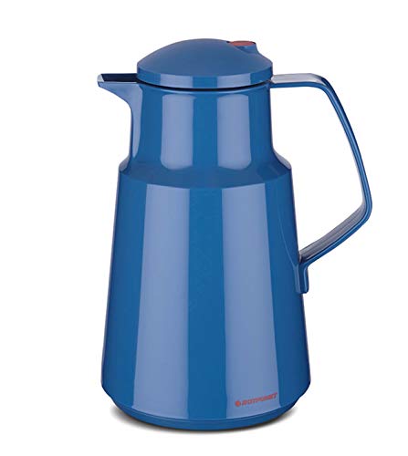 ROTPUNKT Isolierkanne 290 Daniela 1,0 l | Zweifunktions-Drehverschluss | BPA Frei- gesundes Trinken | Made in Germany | Warm + Kalthaltung | Glaseinsatz | pitchblue von ROTPUNKT