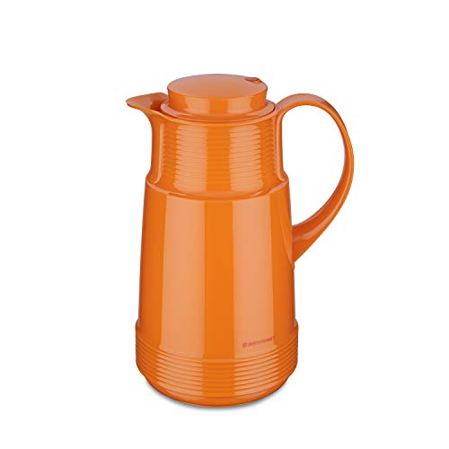 ROTPUNKT Isolierkanne 320 Katrin 1,0 l | Zweifunktions-Drehverschluss | BPA Frei- gesundes Trinken | Made in Germany | Warm + Kalthaltung | Glaseinsatz | Pumpkin von ROTPUNKT