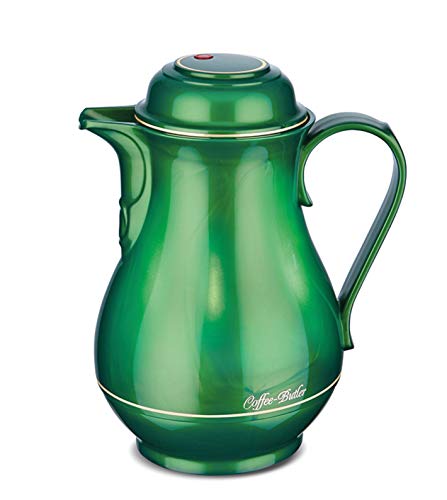 ROTPUNKT Isolierkanne 330 Christa 1,0 l | Zweifunktions-Drehverschluss | BPA Frei- gesundes Trinken | Made in Germany | Warm + Kalthaltung | Glaseinsatz | Shiny Jade von ROTPUNKT