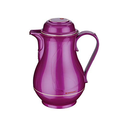 ROTPUNKT Isolierkanne 330 Christa 1,0 l | Zweifunktions-Drehverschluss | BPA Frei- gesundes Trinken | Made in Germany | Warm + Kalthaltung | Glaseinsatz | Shiny Grape von ROTPUNKT