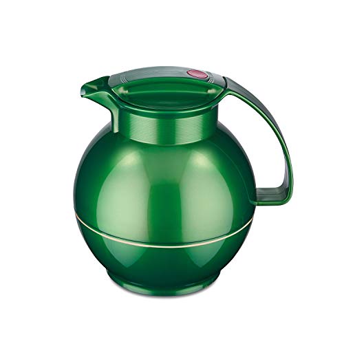 ROTPUNKT Isolierkanne 360 SISSY 1,0 l | Zweifunktions-Drehverschluss | BPA Frei- gesundes Trinken | Made in Germany | Warm + Kalthaltung | Glaseinsatz | shiny jade von ROTPUNKT