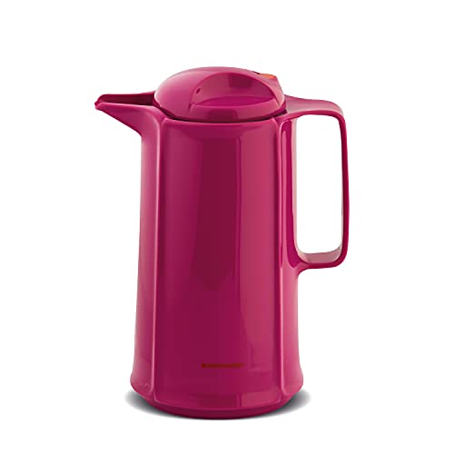 ROTPUNKT Isolierkanne 420 Marlis 1,0 l | Zweifunktions-Drehverschluss | BPA Frei- gesundes Trinken | Made in Germany | Warm + Kalthaltung | Glaseinsatz | Raspberry von ROTPUNKT