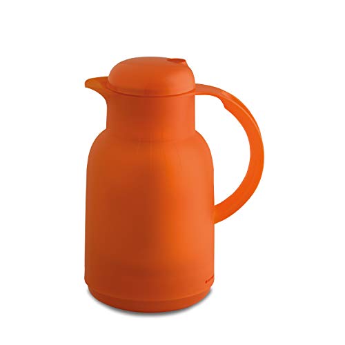 ROTPUNKT Isolierkanne 470 Astrid 1,0 l | Zweifunktions-Drehverschluss | BPA-frei - gesundes Trinken | Made in Germany | Warm + Kalthaltung | Glaseinsatz | Frozen orange von ROTPUNKT