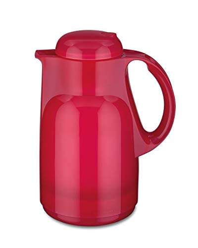 ROTPUNKT Isolierkanne 490 Hanna 1,0 l | Zweifunktions-Drehverschluss | BPA-frei - gesundes Trinken | Made in Germany | Warm + Kalthaltung | Glaseinsatz | Glossy Bubblegum von ROTPUNKT