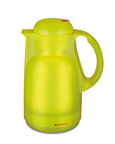 ROTPUNKT Isolierkanne 490 Hanna 1,0 l | Zweifunktions-Drehverschluss | BPA-frei - gesundes Trinken | Made in Germany | Warm + Kalthaltung | Glaseinsatz | Glossy Canary von ROTPUNKT