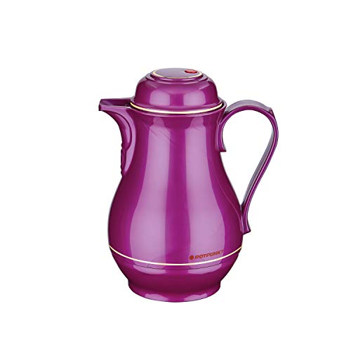 ROTPUNKT Isolierkanne 530 Christa 0,5 l | Zweifunktions-Drehverschluss | BPA-frei - gesundes Trinken | Made in Germany | Warm + Kalthaltung | Glaseinsatz | Shiny Grape von ROTPUNKT