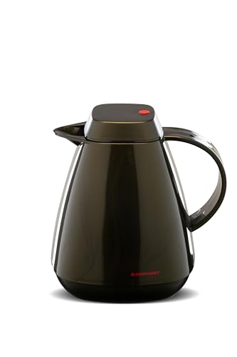 ROTPUNKT Isolierkanne 650 I 1,0 Liter I Glaseinsatz- Geschmacksneutral I Thermosflasche I Thermoskanne I 24h Heiß / 36h Kalt I Robust u. Langlebig I schadstoffrei I Black Honey von ROTPUNKT
