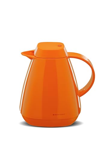 ROTPUNKT Isolierkanne 650 I 1,0 Liter I Glaseinsatz- Geschmacksneutral I Thermosflasche I Thermoskanne I 24h Heiß / 36h Kalt I Robust u. Langlebig I Schadstoffrei I Pumpkin von ROTPUNKT