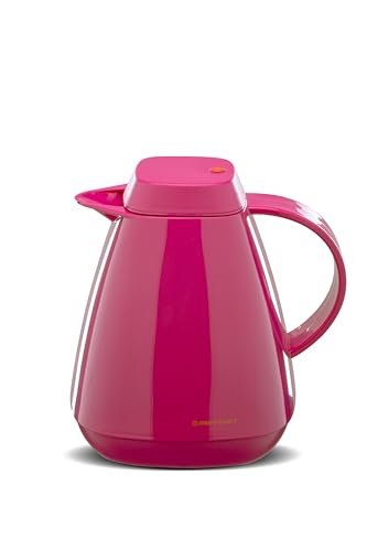 ROTPUNKT Isolierkanne 650 LIEKE 1,0 l | Zweifunktions-Drehverschluss | BPA-frei - gesundes Trinken | Made in Germany | Warm + Kalthaltung | Glaseinsatz | Raspberry von ROTPUNKT