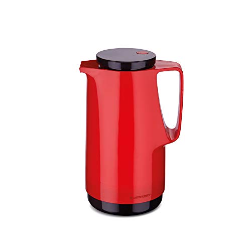 ROTPUNKT Isolierkanne 760 Maxima 1,0 l | Zweifunktions-Drehverschluss | BPA-frei - gesundes Trinken | Made in Germany | Warm + Kalthaltung | Glaseinsatz | Crazy red von ROTPUNKT