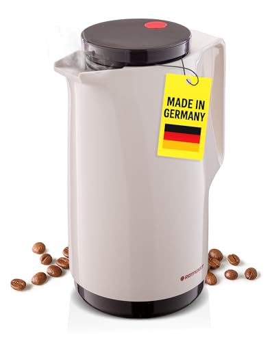 ROTPUNKT Isolierkanne 1L - Premium Kaffekanne Made in Germany I Hält bis zu 24 Std heiß I Warmhaltekanne für Kaffee und Tee (Maxima 760, Latte Macchiato) von ROTPUNKT